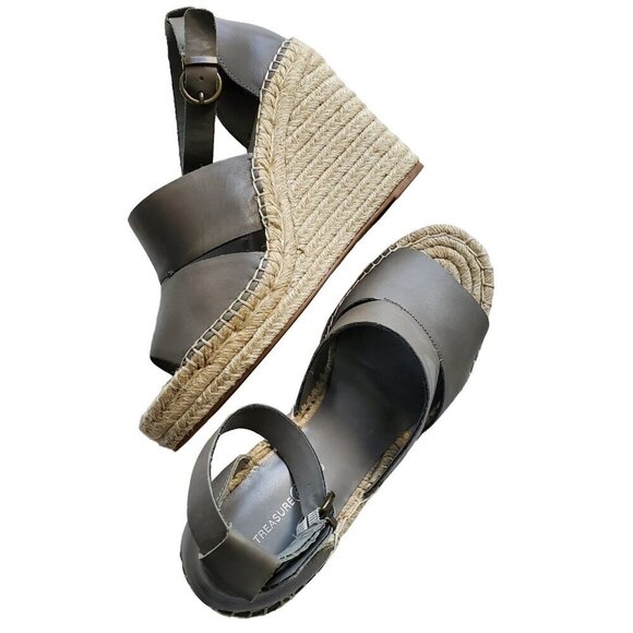 Treasure & Bond Sannibel High Heel Espadrille Platform Wedges Taupe Gray Size 10 - Picture 7 of 15